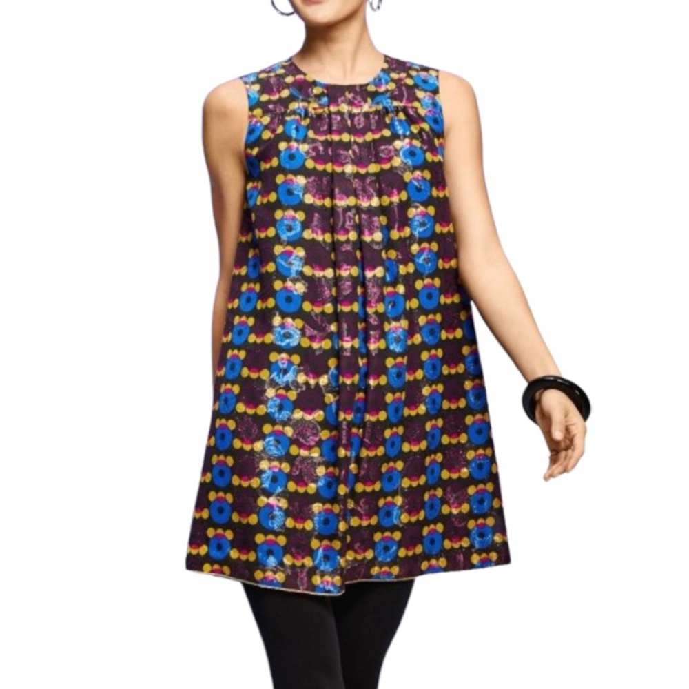 Anna Sui Metallic Retro Colorful Polka Dot Mod Night Out Mini Dress, Wore on TV